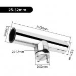 Andymarine 360 Degrees Rotation Clamp on Fishing Rod Holder Stainless Steel For Boat Marine Hardware Adjustable Boat Accessories 25-32MM