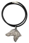 Saluki, Persian Greyhound, Arabian hound, Gazelle hound II - Necklace with dog, silver-plated pendant for dog fan, unique jewelry by Art-Dog brand h&otilde;be