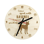 Basenji, African bush dog, Congo dog - clock with dog, wooden clock with engraving, personalised clock by Art-Dog