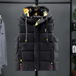 Meeste talvine vest puuvillane soe varrukateta mantel m&uuml;ts eemaldatav polsterdatud vest t&ouml;&ouml;riided meeste kvaliteetsed riided 5XL XXXXL must