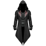 Keskaegne M&otilde;rvarim&auml;ng Assassins Creed Cosplay Kost&uuml;&uuml;m Edward T&auml;navar&otilde;ivad Kapuutsiga Jakk &Uuml;ler&otilde;ivad Halloweeni Peokleit L must