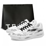 Li Ning Floating Boat Gray Rhythm Synthetic Leather Lightweight Breathable Low top Skateboard Shoes Men's Black AGCS419-1(Team1953-SBOX) 39.5