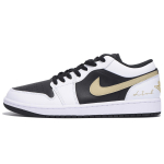 Jordan Air Jordan 1 Slip Resistant Abrasion Resistant Low top Vintage Basketball Shoes Unisex White Brown Black 553558-172(Team59-) 35.5 black