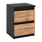 Must tamm &Ouml;&ouml;kapp Wotan 30 cm 2 sahtlit TV-laud Loft-magamistuppa