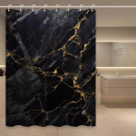 VIKAMA Luksuslik Kivi Must Kuld Veekindel Du&scaron;ikardin Luksuslik Vannituba Hotellistiilis Korter Minimalistlik Vannitoa Eraldaja 120X200CM(3.9X6.6FT) black