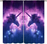 Laste &Uuml;kssarviku Kardinad Lilla Multikas Vikerkaar Tuba Poisid T&uuml;drukud Beebi Dekoor Elutuba Valgustpidav Valmistatud Pol&uuml;estrist Akna Kate W100*H160(CM)-Rod Pocket&2PCS purple
