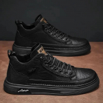 Kvaliteetsed meeste kingad Trend Nahast vabaajajalatsid meestele Walk Flats Kingad Comfort Platform Meeste kingad Nahast k&otilde;rged meeste saapad Tenis 39 must