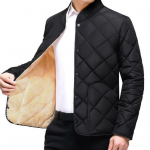 Meeste Talvine S&uuml;gismantel Paks Plush Polsterdatud Standkrae Kaelakaitse Soe Pikad Varrukad Pure Color Plus Size Pehme &Uuml;herealised Taskud Kardigan 2XL