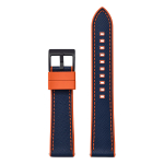 Kvaliteetne Fluoro Kummi Nahast K&auml;ekella Rihm 20mm 22mm H&uuml;briidnahast FKM K&auml;ekella Rihm Kiirvabastusega Randmerihm Meeste K&auml;ekella jaoks 22mm blue