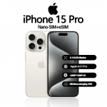 Renoveeritud Apple iPhone 15 Pro nutitelefon Nano-SIM+eSIM-iga 128GB valge