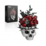 Gootiline kolju-roosikimp ehituskomplekt, halloweeni skeletitaimepott kodu kaunistus
