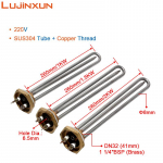 LUJINXUN 220V 1KW/1.5KW/2KW Elektriline vee torukujuline k&uuml;ttekeha Sukeldatav k&uuml;tteelement 1 1/4 tollise keermega koos sonditoruga 1KW 260mmL
