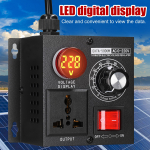 AC220V 5000W Astmevaba Pinge Regulaator Kaasaskantav &Uuml;hefaasiline Pinge Kontroller Temperatuuri Kiiruse Valguse Regulaator
