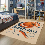 Jalgpalli Korvpalli Teemaline Vaip Matt Vaip Kodu Dekoor Spordimuster Pehme P&otilde;randavaip Laste Magamistuba Elutuba M&auml;ngutuba 80x120cm gray