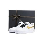 Nike Air Force 1 Golden Glow Cushioning Low top Skateboard Shoes Unisex White Gold CW2288-111(Team1106-SBOX) 39 black