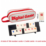 Rummy Cube m&auml;ng 4 alusega, 106 Rummy Cube m&auml;ngukomplekt kaasaskantava kohvriga, Rummy plaadid Reisiset perele Klassikalised lauam&auml;ngud