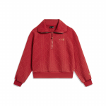 Li Ning Sport Life Series T&auml;isprindiga teemantmustriga antistaatiline naiste dressipluus Samba-punane AWDU048-1 XL