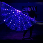 180*90cm LED kummarduslipud LED-tuled Poolringikujuline Kujundus Tantsupraktika Rekvisiidid Helendavad Esituslipud Tantsupraktika lilla