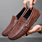 Meeste Nahast Mokassiinid - Ehtne Nahk, Formaalne ja Vabaaja, Kerged Slip-On Mokassiinid Pehme Talla ja 43 tumepruun v&auml;rv