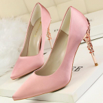 10cm Kontsad Lillega Nikeldatud Metallist Konts Naiste Kingad Moodsad Pulmakleidikingad K&otilde;rge Kvaliteediga Siid Stilettod Kontsad Naiste Kingad Tacones 34