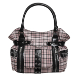 SHELKSBAG Punk Ruuduline &Otilde;lakott Rise Up Gooti Alternatiivne K&auml;erauad &Uuml;lemine K&auml;epide Koti Naistele 2025 Trendikas Uus Ristkorral Kotid 37X14X25CM roosa