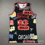 Ameerika trikotaaž Lakers Knicks Magic Eriline retro stiil trend spordi ja vaba aja grafitii kamuflaaž korvpallit s&auml;rk mehed L red