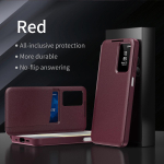 A37, Luksuslik nutikas akna S-View Premium PU nahast rahakotiga &uuml;mbris Klappkaardi kate Samsung Galaxy A37 5G jaoks, Kaitsenahad P&otilde;rutuskindel kest For Samsung Galaxy A37 5G veinipunane v&auml;rv