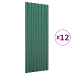 Katusepaneelid 12 tk Tsingitud teras Roheline 100 x 36 cm