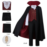 Dracula Flow Vampiirprints Cosplay Kost&uuml;&uuml;m Halloweeni Peoks Ja Teema&uuml;ritusteks XXL black