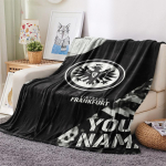 1 tk Kohandatud nimega Eintracht Frankfurt mustriga flanelltekk Sobib k&otilde;ikideks aastaaegadeks Kodukaunistuseks Soojus ja mugavus Kingitused P&uuml;hadekingitus_xia 80cm x 120cm gray