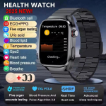 2026 UUS EKG Verer&otilde;hk Verehapnik S&uuml;damer&uuml;tm Temperatuur Vererasv Uriinhape Tervisediagnostika AMOLED 650mAh 5.3BT K&otilde;ne SmartWatch Black Steel B 2A