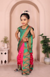 ASHMIKA Paithani Nauvari Puuvillane Siidist Saree | Maharashtriani Marathi Stiilis Valmis kandmiseks Nauvari Saree Kontrastse Bluusit&uuml;kiga | Traditsiooniline Etn brown