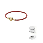 Pandora Moments Punane Punutud Nahast K&auml;ev&otilde;ru 568777C01 19cm-Original Box And Original Bag
