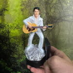 Vintage Elvis Presley P&auml;ikeseaiavalgusti Kuju Veekindel Rockstaari Kuju Soe LED V&auml;lisaia Kaunistus Kollektsioneeritav Kingitus white