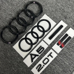 7 tk/komplekt Autotarvikud Audi A5 Quattro 2.0T 2010-2019 jaoks Auto logo 4 r&otilde;ngast Esiv&otilde;re embleem Tagumine pagasiruumi kleebis