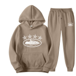 Corteiz Trendikas L&otilde;tv Streetwear Huppari Komplekt - Unisex Vabaaja Ameerika Hip Hop Stiil S&uuml;giseks Extra Large gray