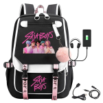 KPop Deemonik&uuml;tid Saja Poisid Seljakotid Teismeliste Seljakotid Hip Hop Gooti Koolikott Seljakotid 15.6inch black