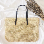 Mood lihtsad &otilde;&otilde;nsad rannakotid Naiste &otilde;lgkootud suured k&auml;ekotid 48cm*15cm*30cm beež