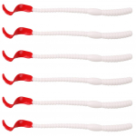 Kalap&uuml;&uuml;gi landid Spinning Lure Must v&otilde;i valge plastikust ussid merevee mageveeforellile bassl&otilde;hele 6 Pcs valge