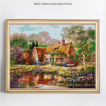 5D DIY Teemanttikandid Avaleht T&auml;ielik &uuml;mmargune maastiku teemantmaaling 20X30CM