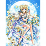 Teemantv&auml;rvimine ristpistes t&auml;ispuur, &uuml;mmargune teemanttikandid multikas haldjas k&auml;sitsi valmistatud hobi 20X30CM