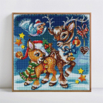 Teemantmaaling hirve t&auml;is&uuml;mmargune mosaiik 5D DIY teemanttikandid joonisfilm loomapilt 20x20CM