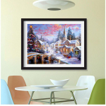 &Uuml;mmargused teemanttikandid maastik lumelossi maastik &uuml;mmargune teemant l&otilde;petamata kristallristpiste 20X30CM