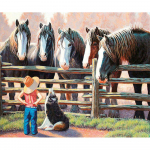 T&auml;is&uuml;mmargune puur 5d teemantmaaling, tall maastik mosaiik DIY teemanttikandid hobune ristpiste 20X30CM