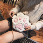 Casual Cartoon Plush Cat Paw Bag Chain Girl kott K&auml;eshoitavad &otilde;lakott Kotid naistele
