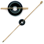 Les Tr&eacute;sors De Lily [F4981] &ndash; kullatud k&auml;ev&otilde;ru  Zen  Golden Onyx - 20 mm must