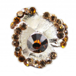 Les Tr&eacute;sors De Lily [F7506] - Bague Cristal 'Flora' marron pruun