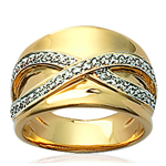 Bague Plaqu&eacute; Or 'D&eacute;esse' blanc dor&eacute; - 14 mm 54 kuld