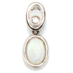Les Tr&eacute;sors De Lily [H6458] - K&auml;sit&ouml;&ouml;na valmistatud h&otilde;bedast ripats  Goddess Opal  h&otilde;bevalge (roodiumiga kaetud) - 13x5 mm valge