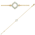 Les Tr&eacute;sors De Lily [K7770] - Bracelet Plaqu&eacute; or 'D&eacute;esse' blanc dor&eacute; - 7x7 mm kuld